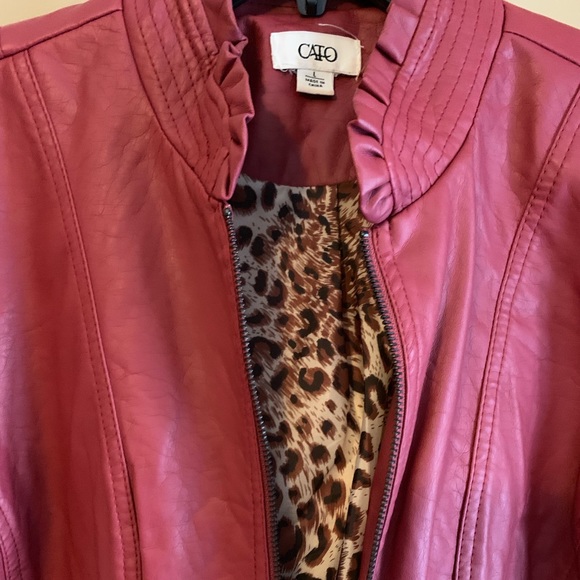 Red leather jacket - Picture 4 of 8